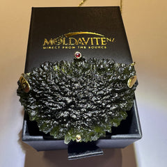 16.8g Moldavite Necklace in Solid 14K Gold