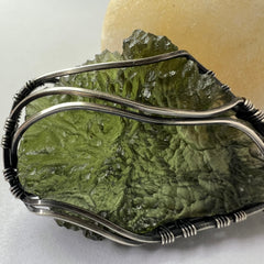 7.68g Moldavite/Silver pendant.