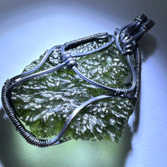 7.68g Moldavite/Silver pendant.