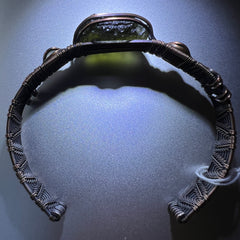 Moldavite & Copper bracelet - Moonstone accents.