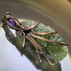 Moldavite/Amethyst Necklace.