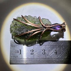 Moldavite/Amethyst Necklace.