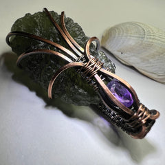 Moldavite/Amethyst Necklace.
