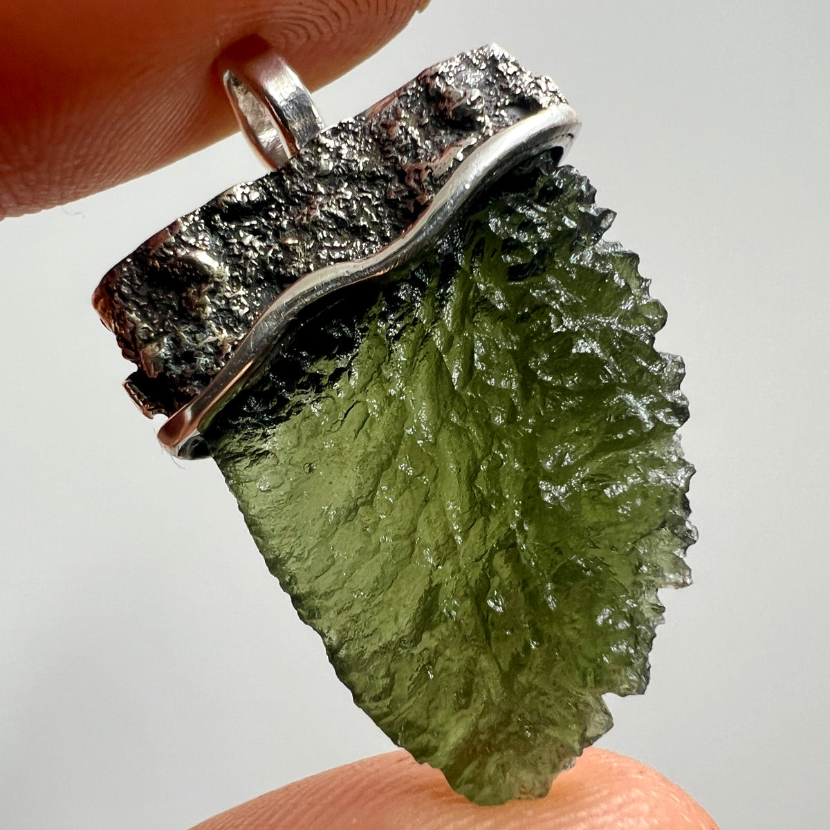 3.22g Moldavite & Silver Pendant