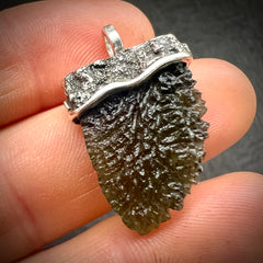 3.22g Moldavite & Silver Pendant