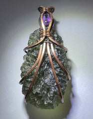 Moldavite/Amethyst Necklace.