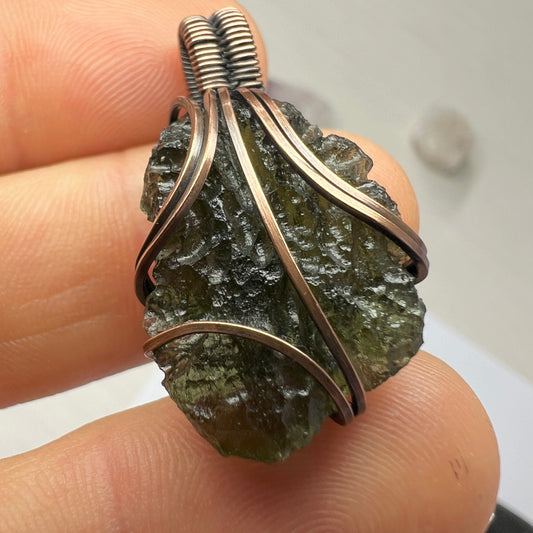 4.86g Moldavite & Copper Pendant