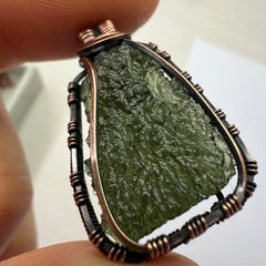 3.3g Moldavite & Copper Pendant