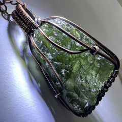 9.1g Moldavite & Copper Pendant