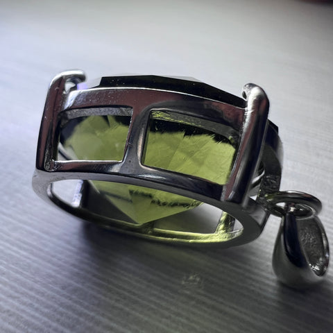 Exquisite Oval-Cut Faceted Moldavite Pendant — 6.99 ct