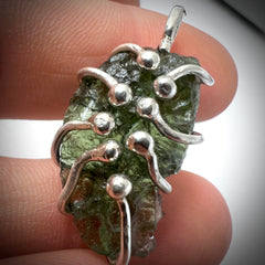 Moldavite & Silver Pendant 2.76g.