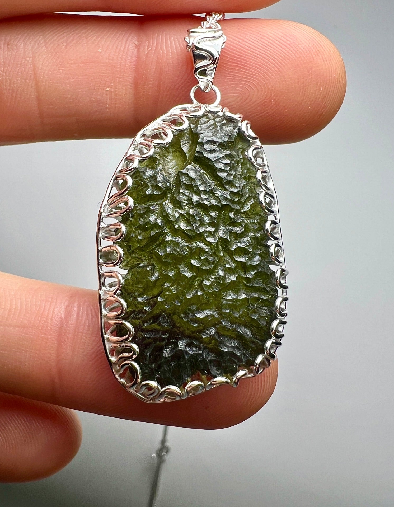 6g Moldavite & Silver Necklace