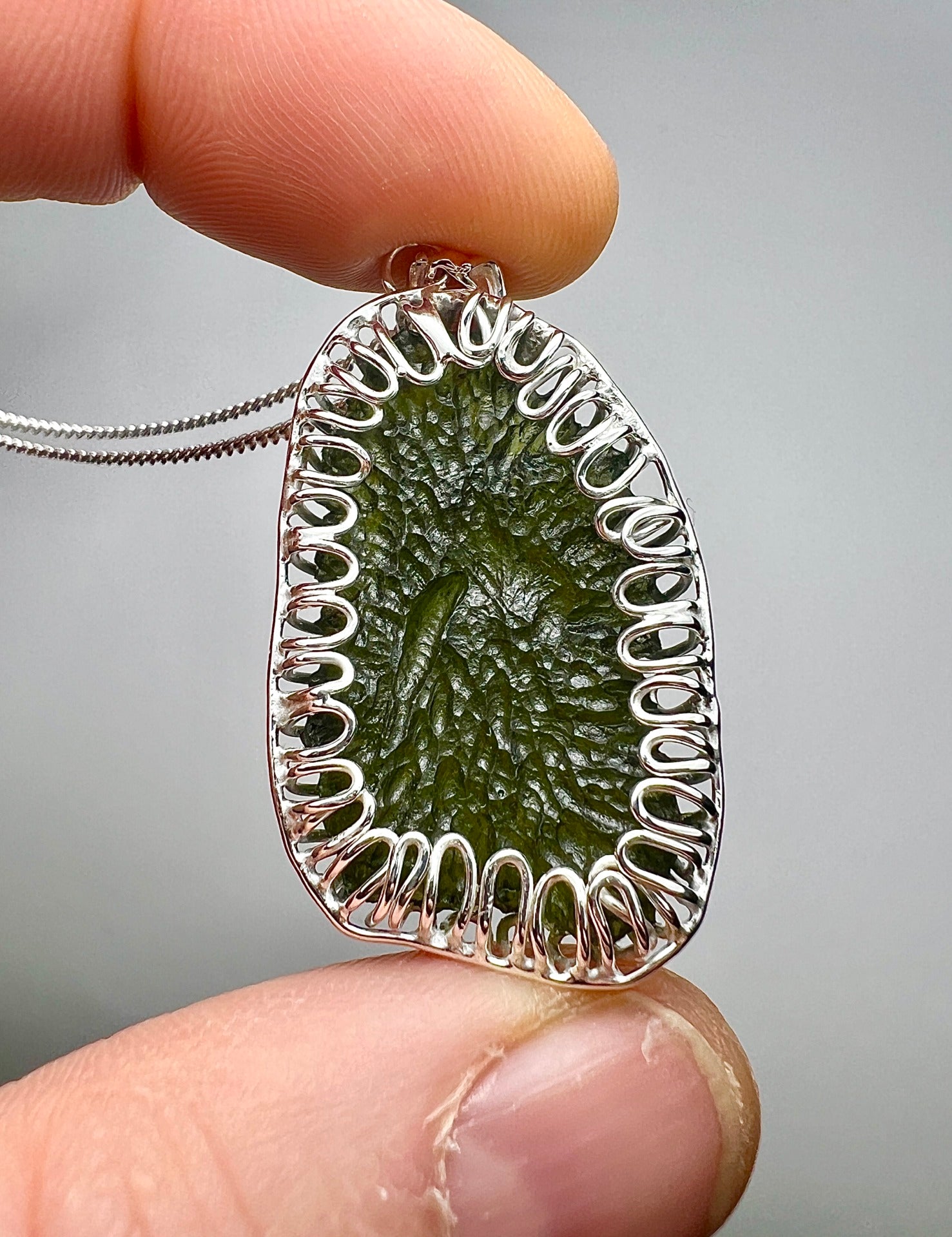 6g Moldavite & Silver Necklace