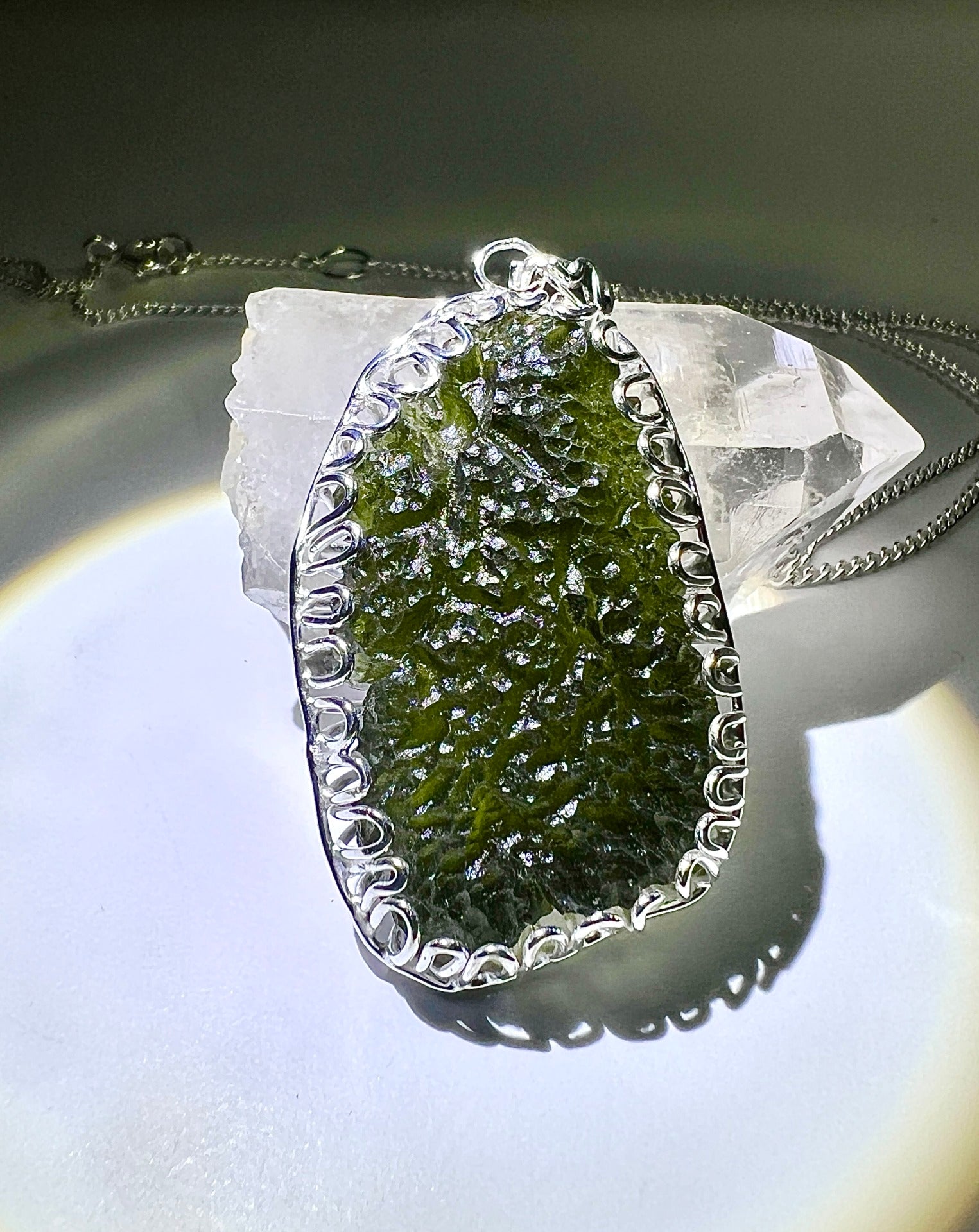 6g Moldavite & Silver Necklace