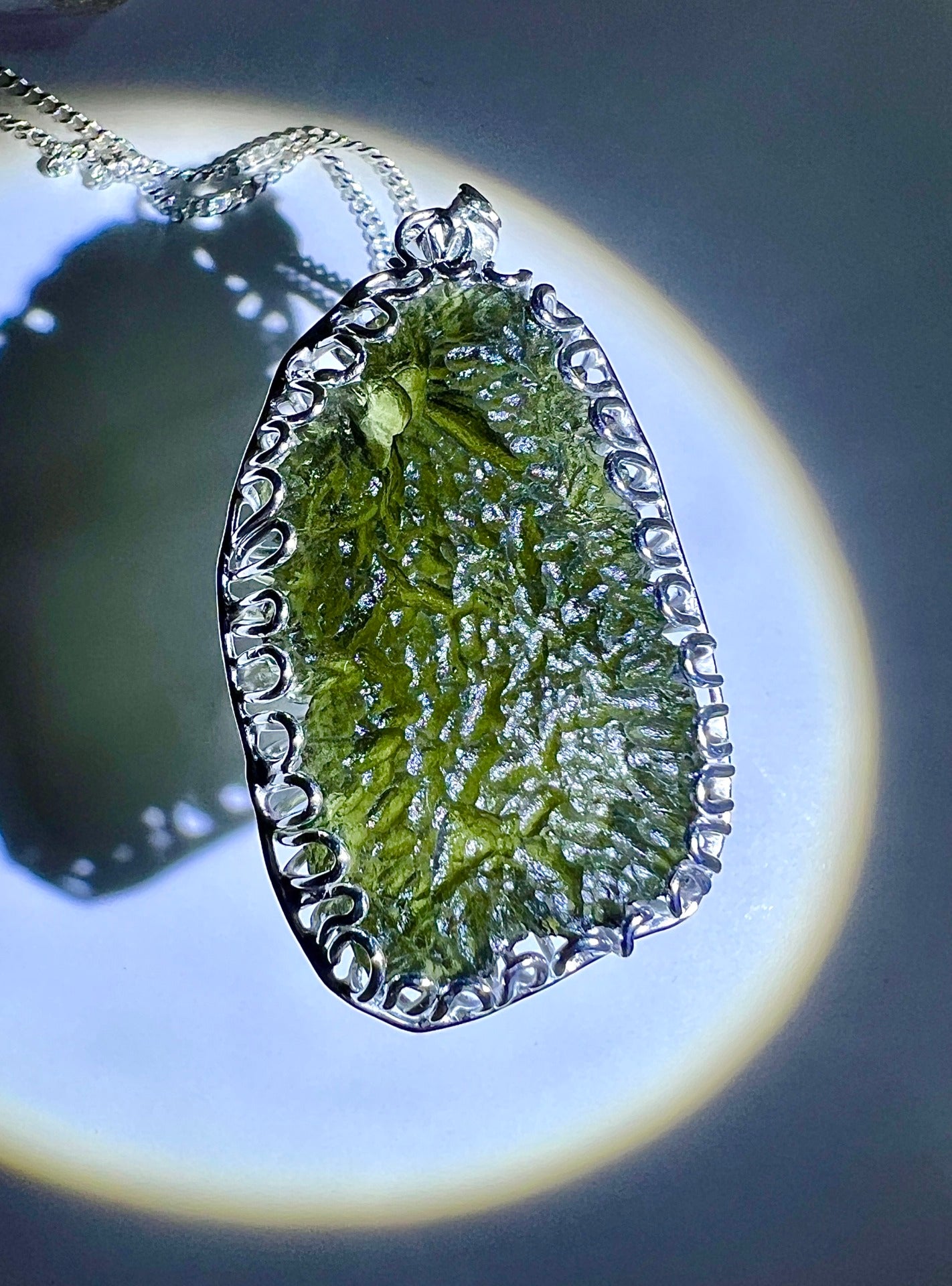 6g Moldavite & Silver Necklace