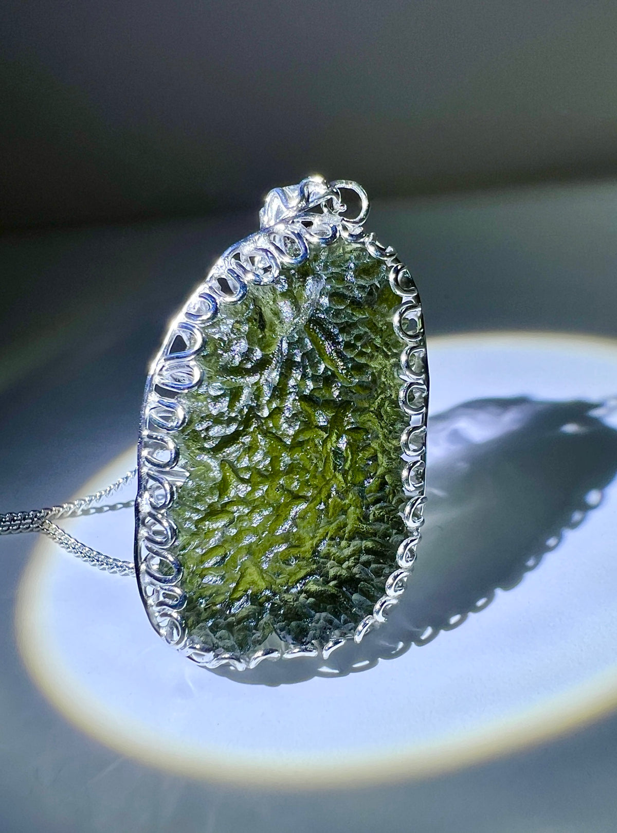 6g Moldavite & Silver Necklace