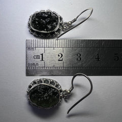 Moldavite Silver Earrings