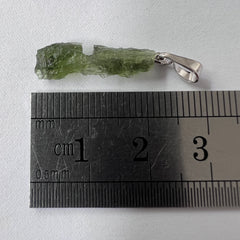 0.63g Moldavite Rhodium-Plated Silver Pendant