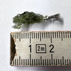 0.59g Moldavite Rhodium-Plated Silver Pendant