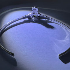 Claddagh Heart - Moldavite Silver Bracelet