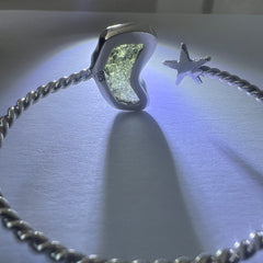 Star Moldavite Silver Bracelet