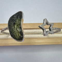 Star Moldavite Silver Bracelet 2.7g