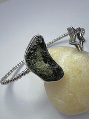 Star Moldavite Silver Bracelet 2.7g