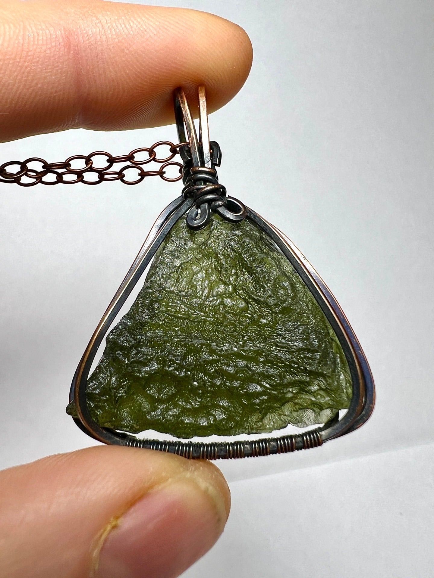 9.2g Moldavite & Copper Pendant