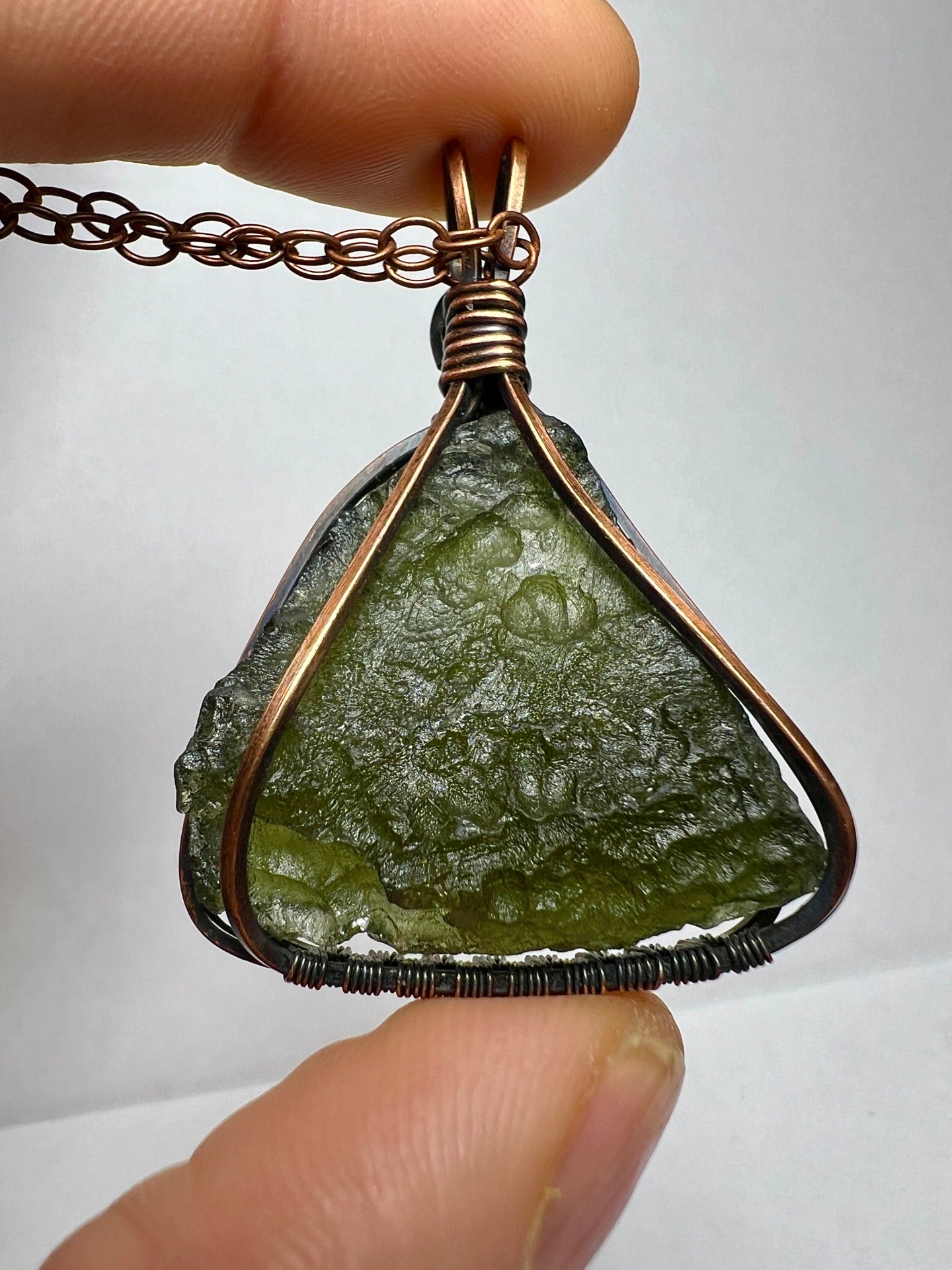 9.2g Moldavite & Copper Pendant