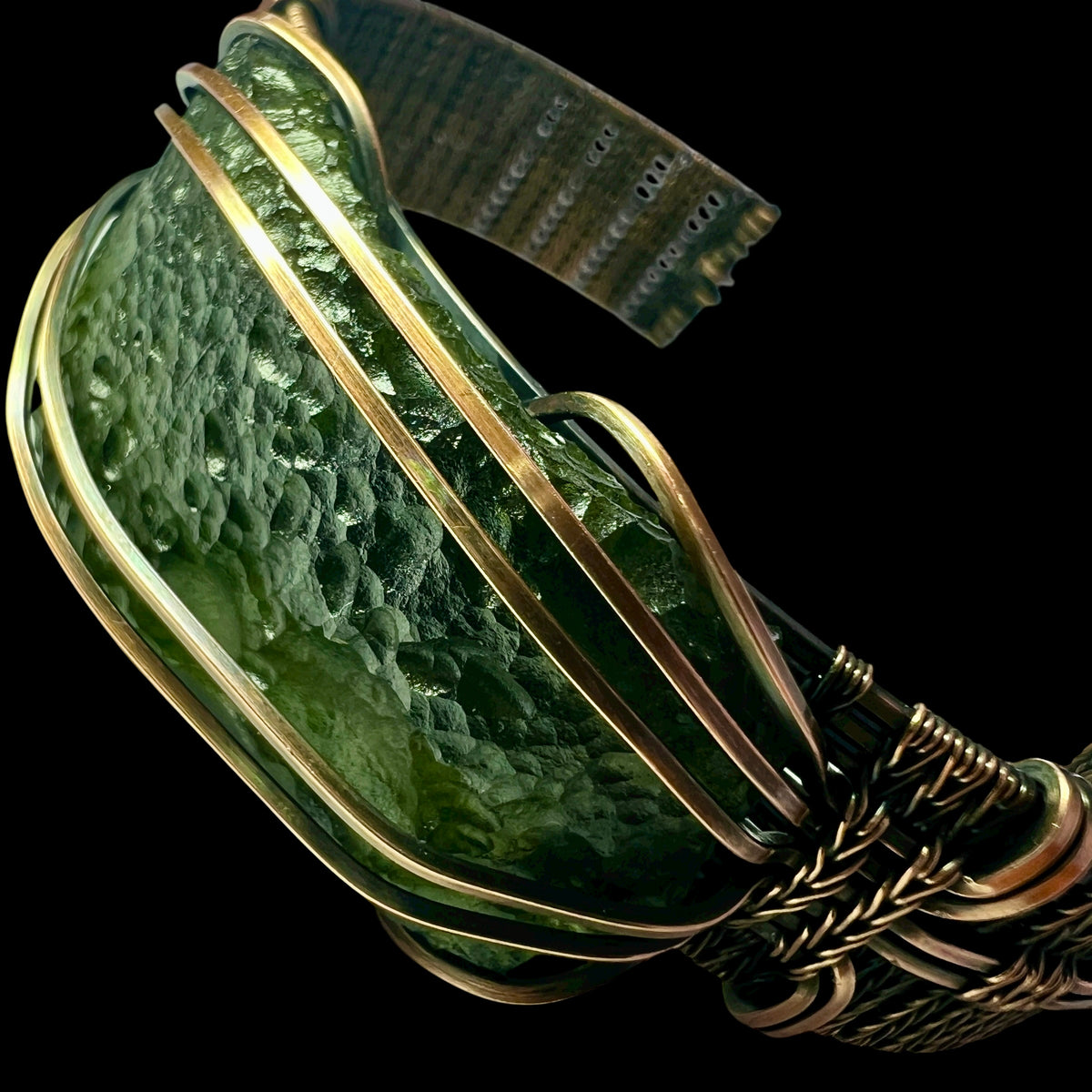 Moldavite Copper Bracelet, 6.34g