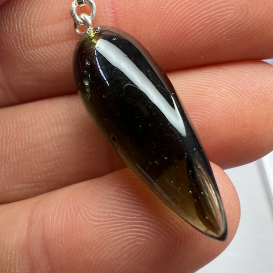 Moldavite Pendulum (3.28g) inner bubble.