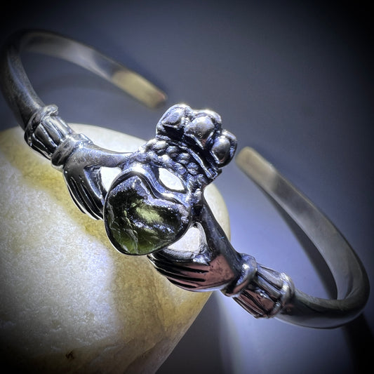Moldavite Silver Bracelet