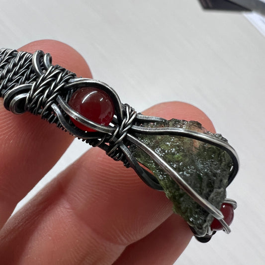 Moldavite Sterling Silver Bracelet 