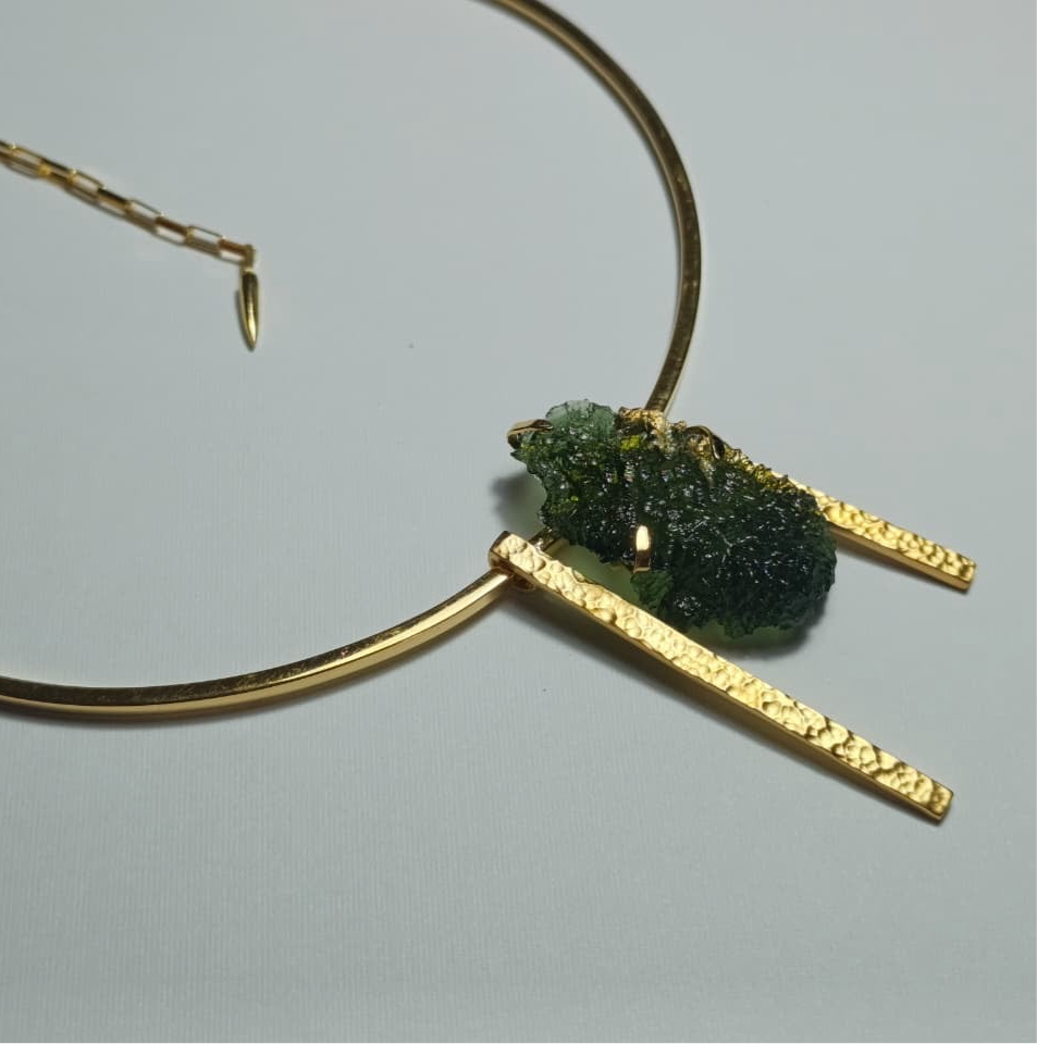 Moldavite pendant necklace