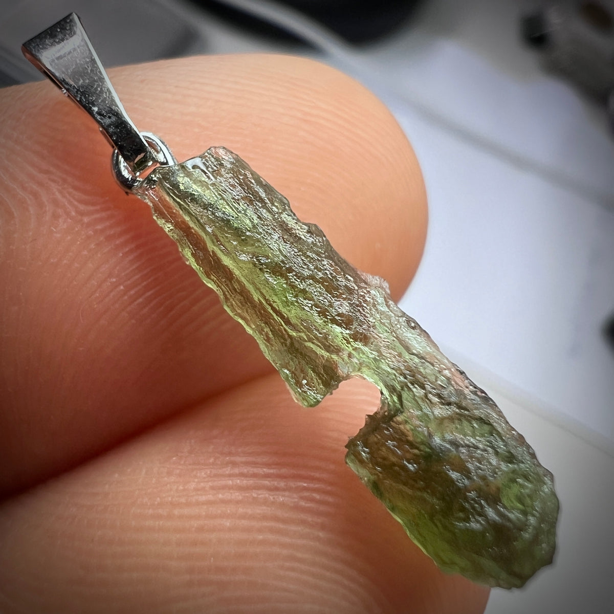 Real moldavite pendant