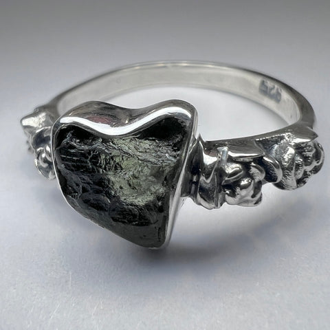 NG1026R9 Moldavite sterling silver ring