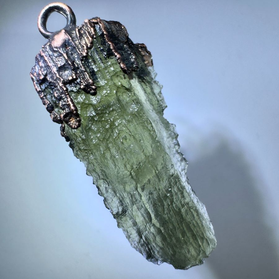 2.23g Chlum copper electroformed Moldavite pendant