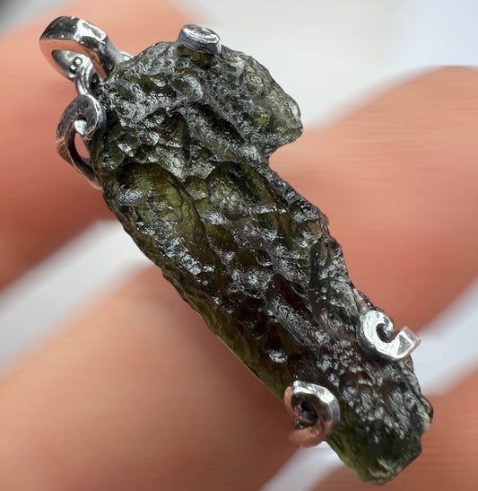 Moldavite silver pendant 2.97g .