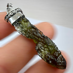 3.63g Moldavite/Silver pendant
