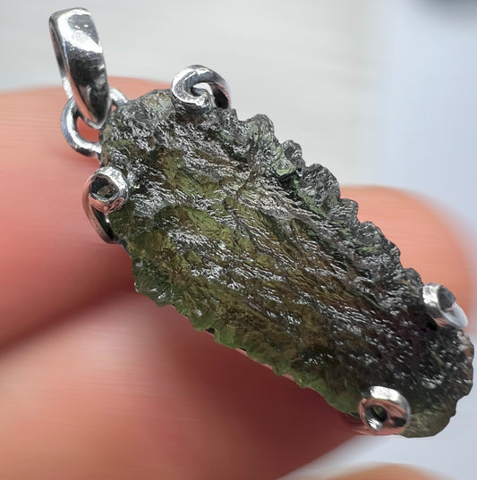 Moldavite silver pendant 2.46g