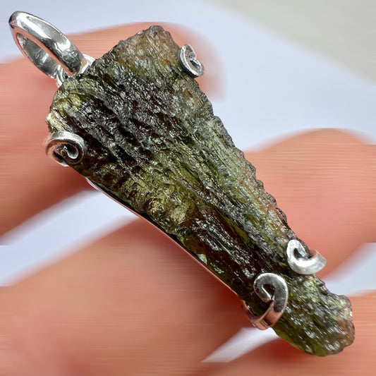 3.63g Moldavite/Silver pendant