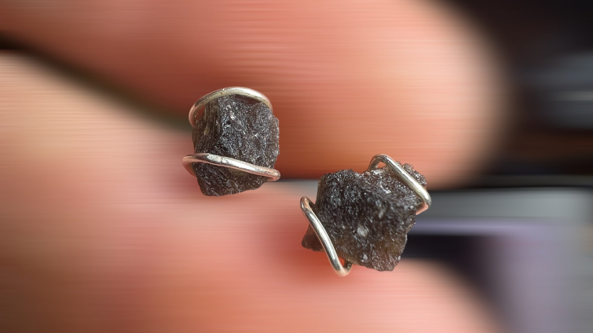 0.5g Moldavite/Silver stud earrings