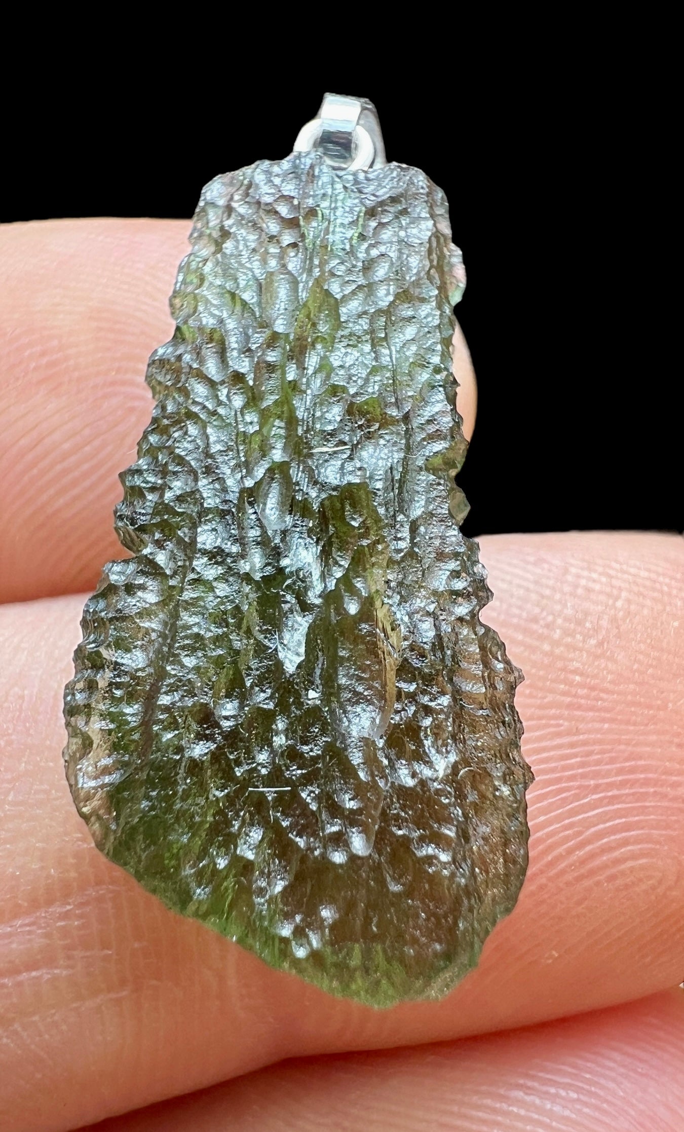 3.1g Moldavite/Silver pendant