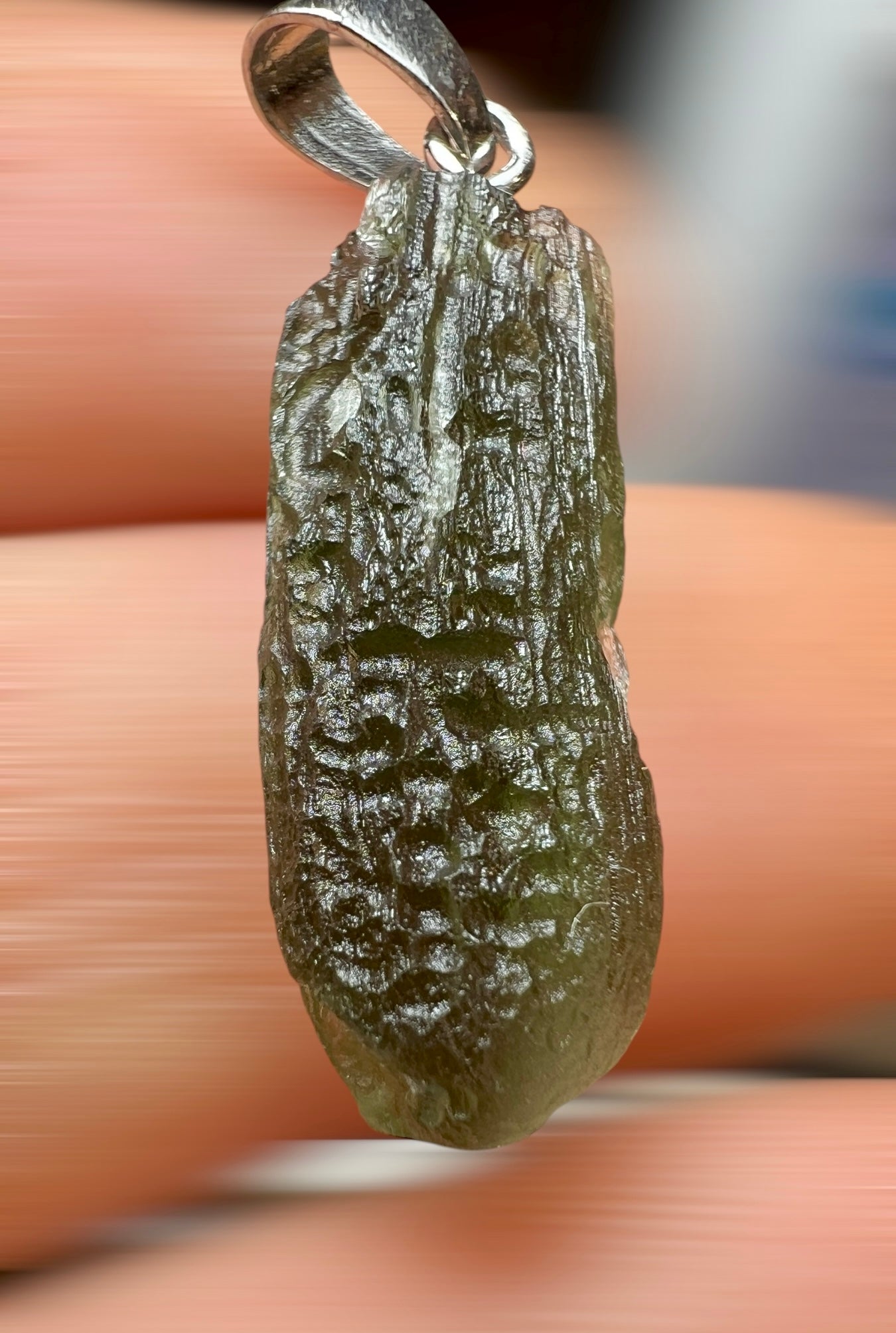 2.25g Moldavite/Silver pendant