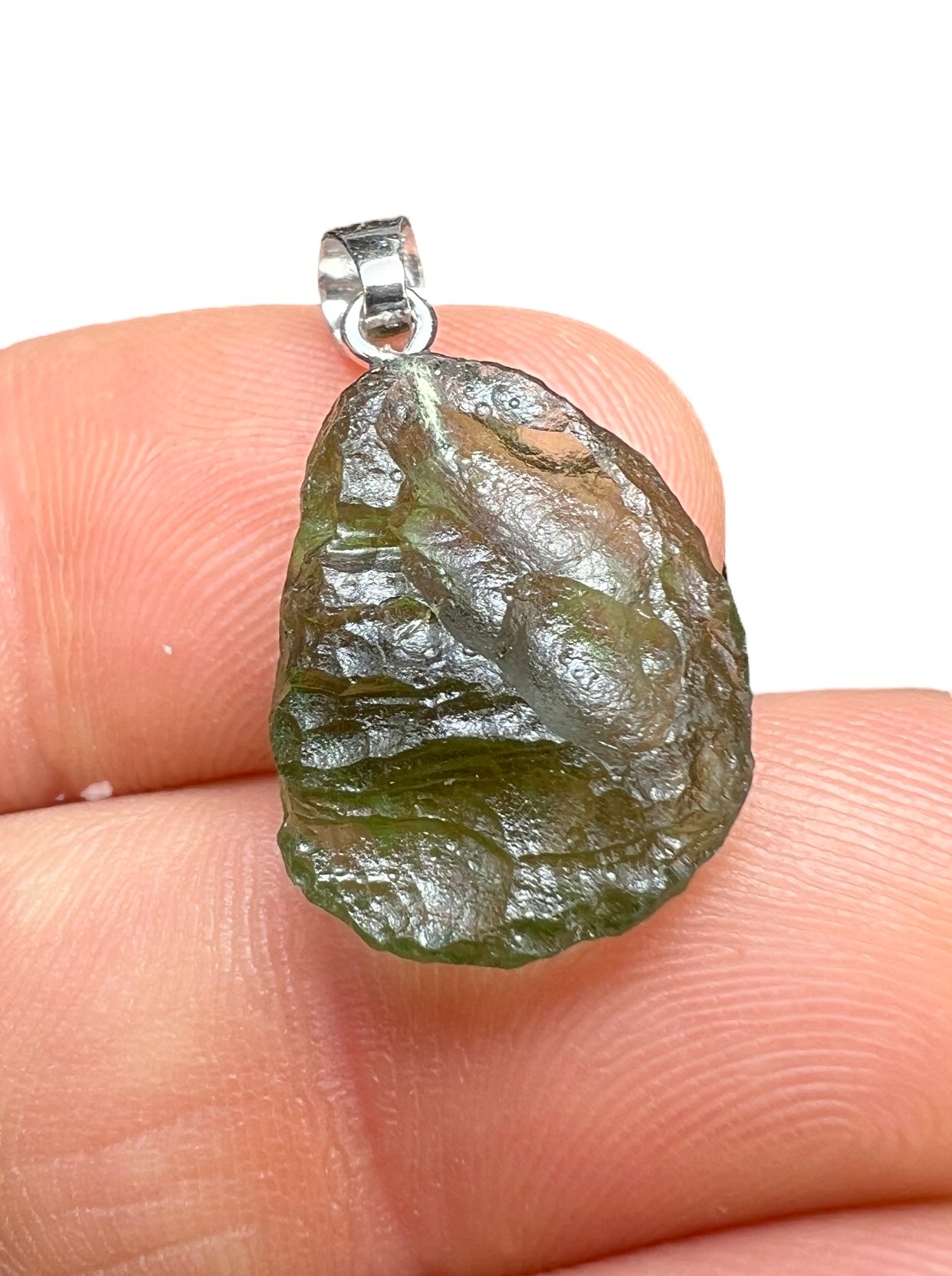 2.28g Moldavite/Silver pendant