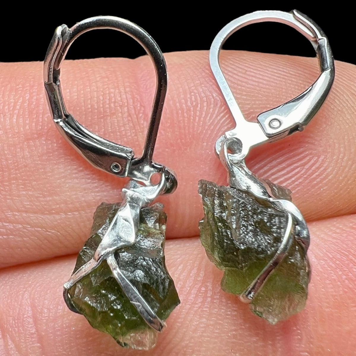 Moldavite Earrings (1.4g)