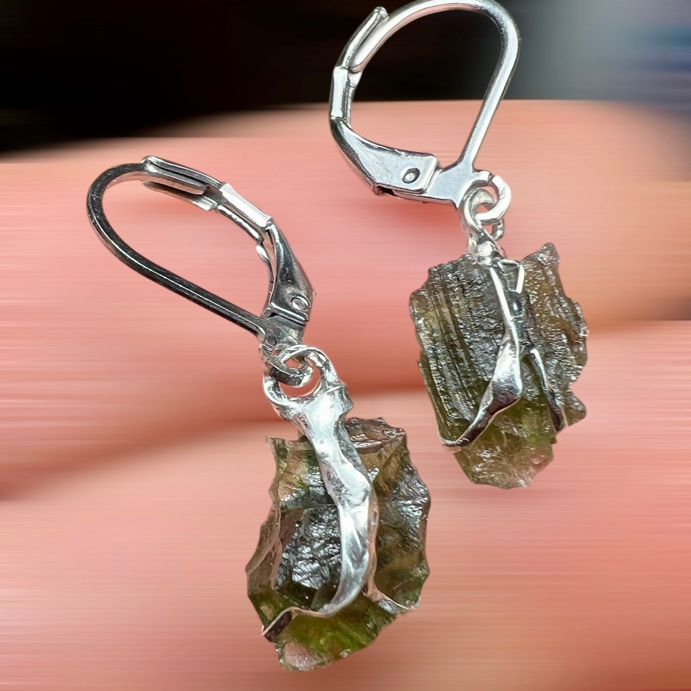 Moldavite Earrings (1.4g)