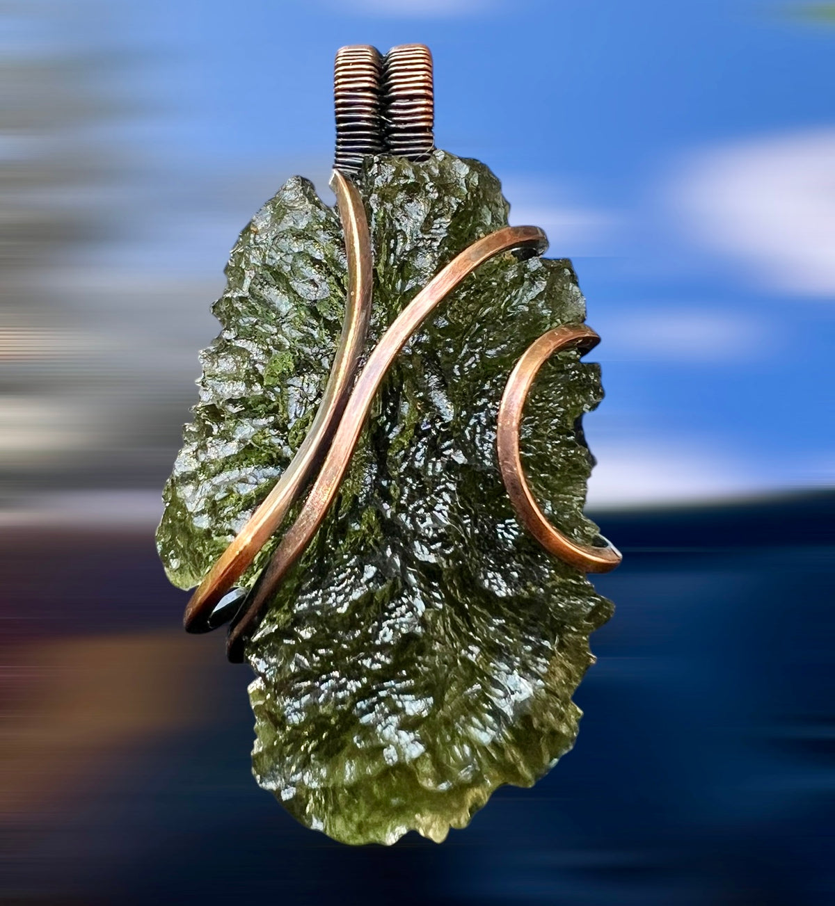 3.66g Moldavite/Copper pendant.