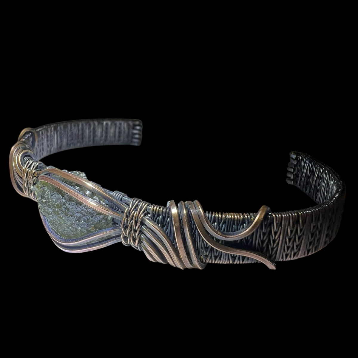 Moldavite/Copper bracelet