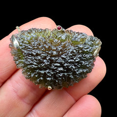 16.8g Moldavite Necklace in Solid 14K Gold